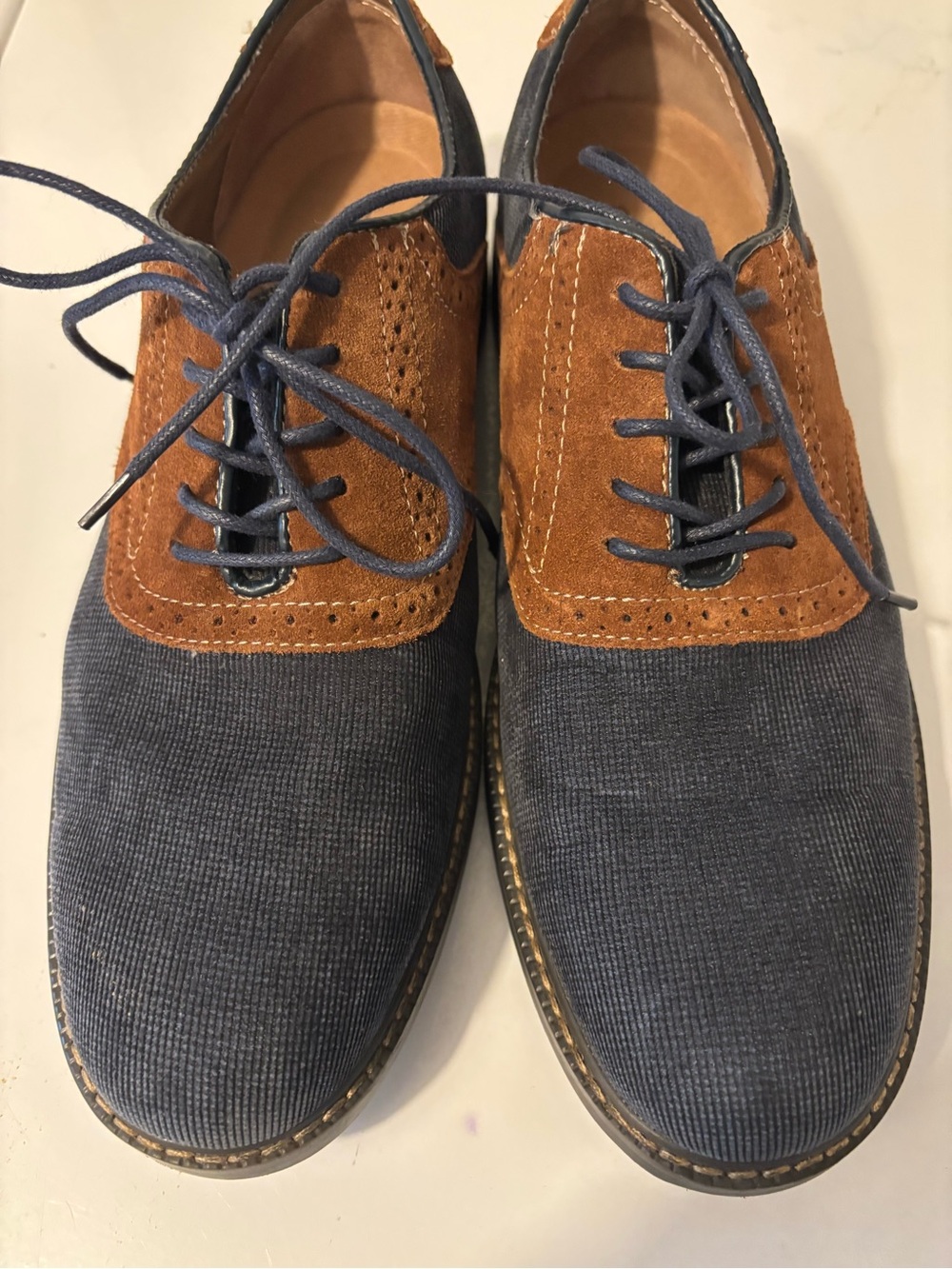 G.H. Bass & Co. Blue and Brown Two-Tone Derby Shoes
